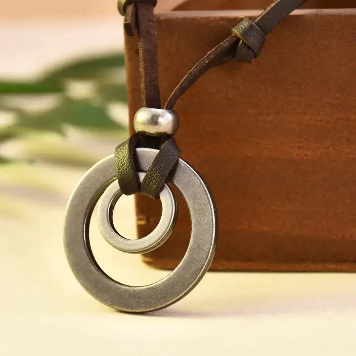 VINTAGE - INSPIRED LEATHER NECKLACE