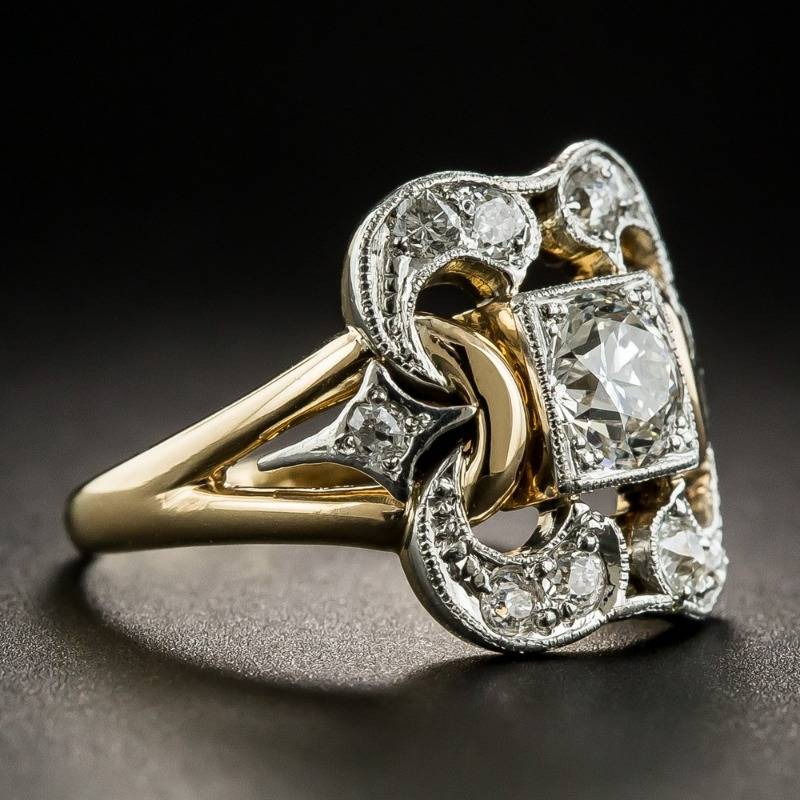 Timeless Gold Ring Adorned with Vintage Zirconia