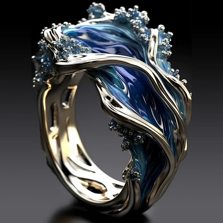 Timeless Golden Ocean Wave Band