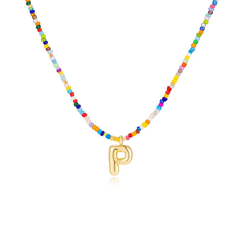 Vibrant Alphabet Pendant Necklace