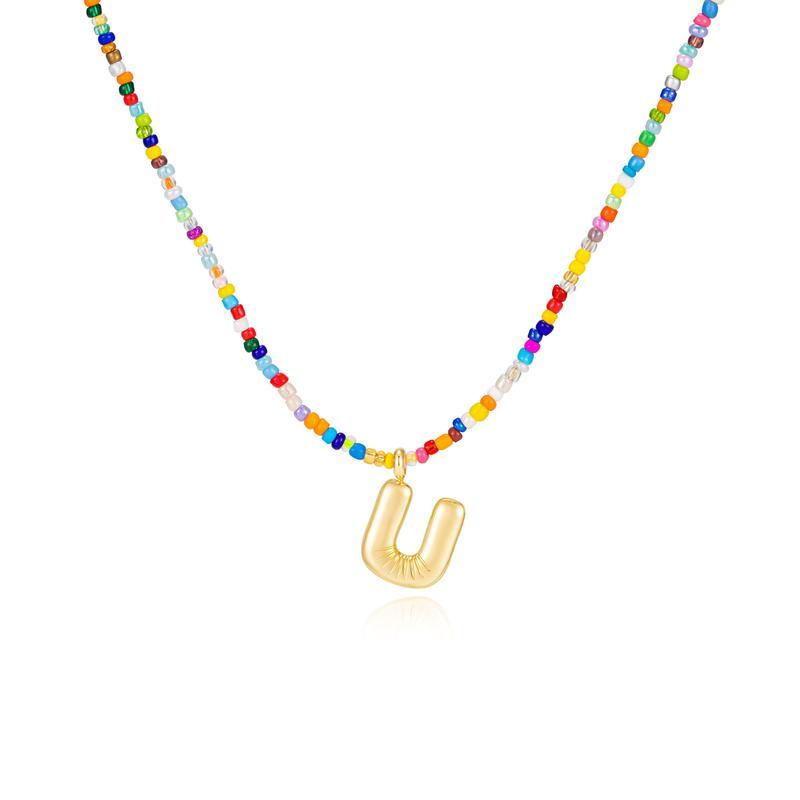 Vibrant Alphabet Pendant Necklace