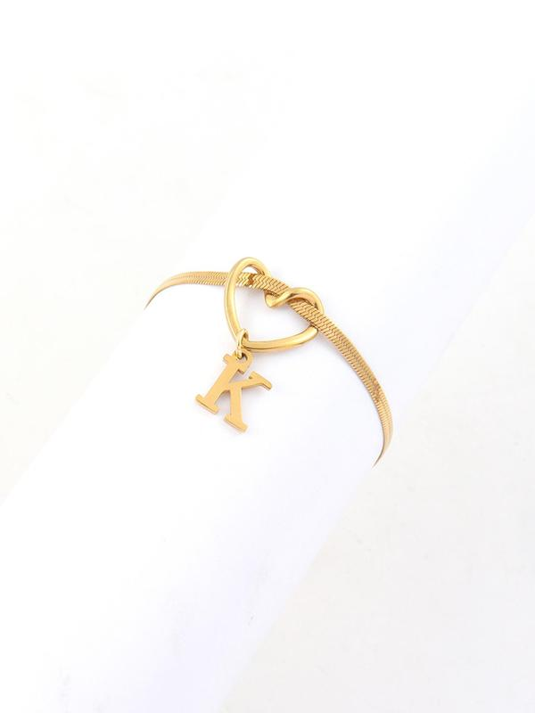 Delicate Heart Initial Anklet