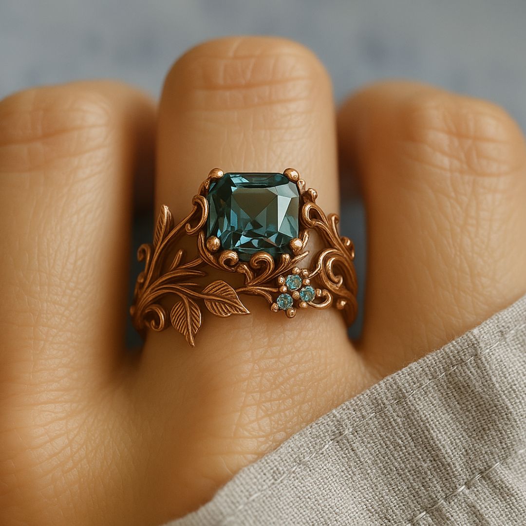 Emerald Green Crystal Ring