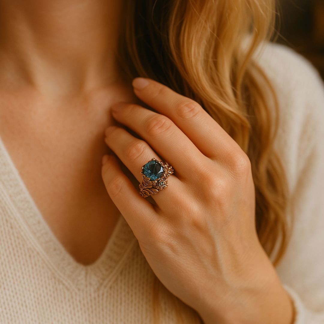 Emerald Green Crystal Ring