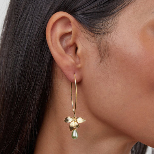 Jade Pearl Petal Earrings
