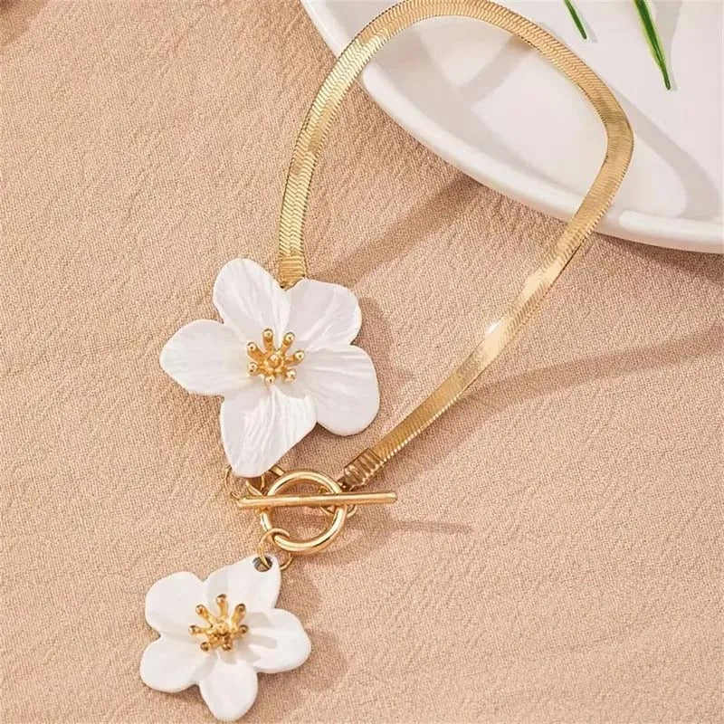 Chic Twin Blossom Anklet