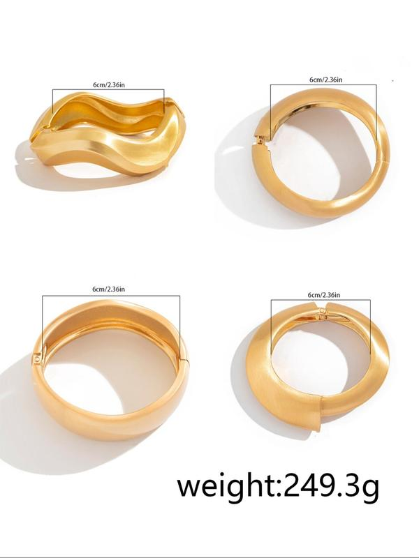 Set of 4 Wavy Cuff Bracelets