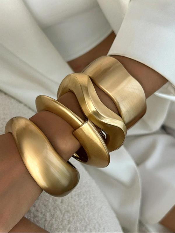 Set of 4 Wavy Cuff Bracelets