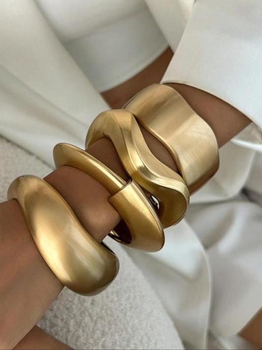 Set of 4 Wavy Cuff Bracelets