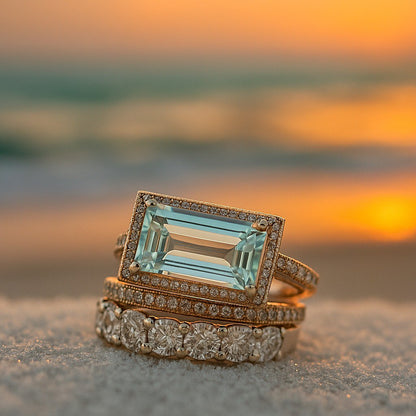 Chic Ocean-Inspired Ring Set