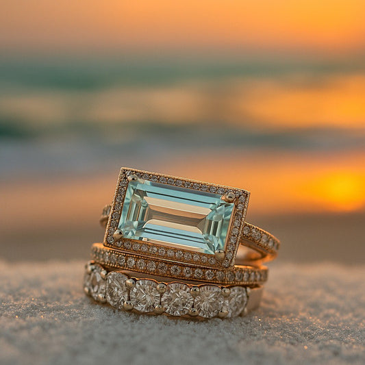 Chic Ocean-Inspired Ring Set