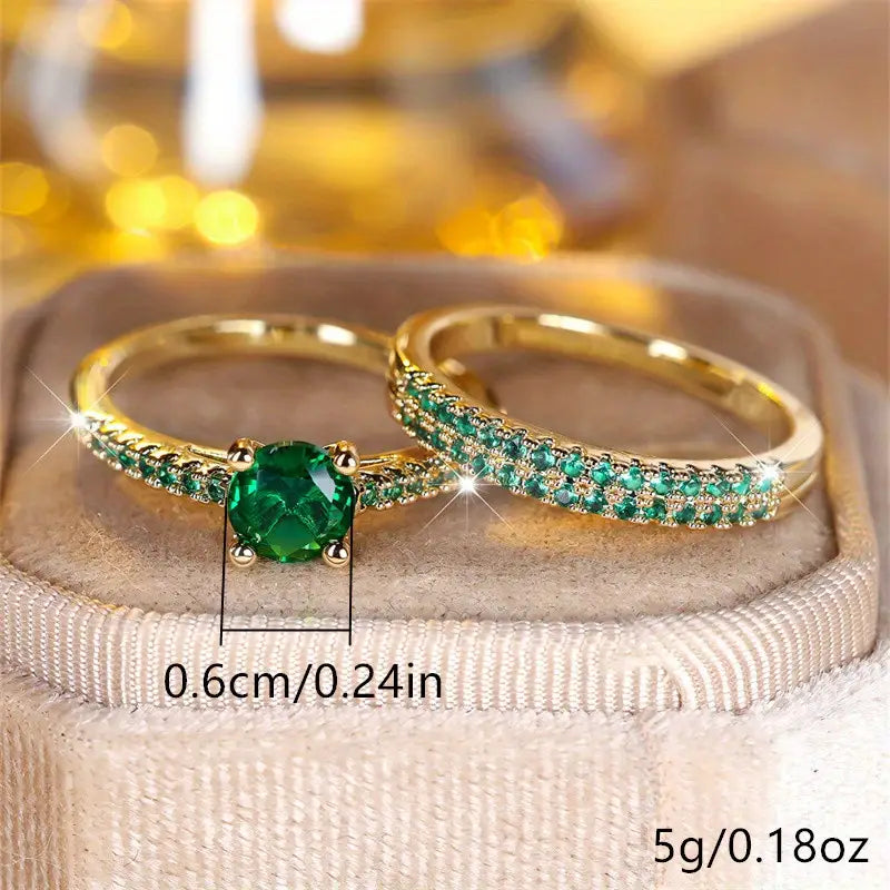 Gold Serena Emerald Jewellery Set