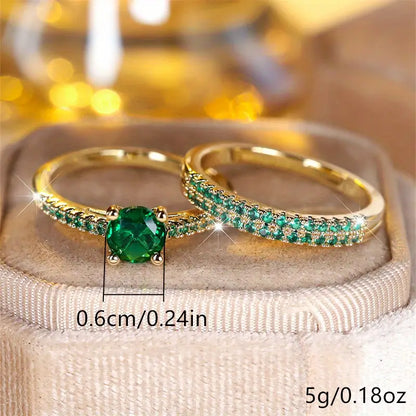 Gold Serena Emerald Jewellery Set