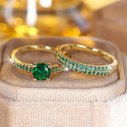 Gold Serena Emerald Jewellery Set