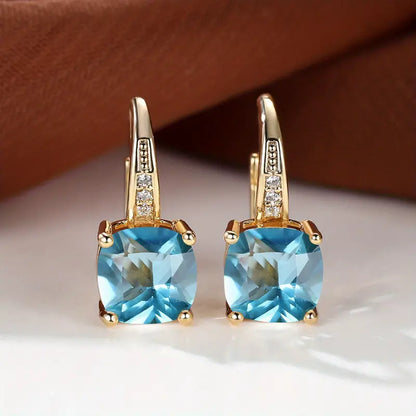 Gold Mystic Sapphire Earrings