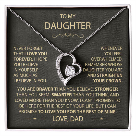To my Daughter - Heart Necklace, Love Dad