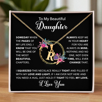 To my Daughter - Birthstone Love Letter Necklace