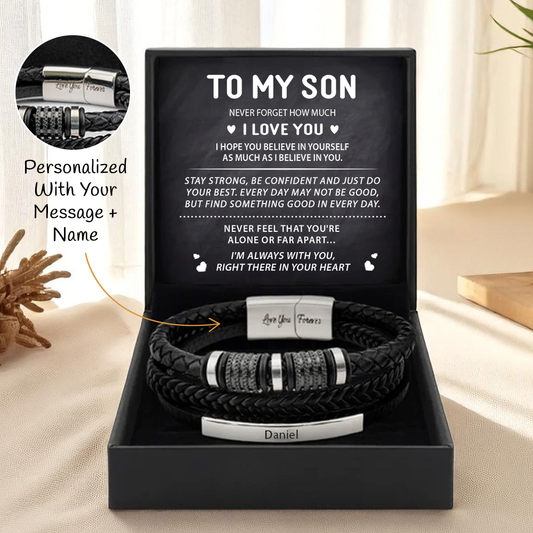 To My Son - Forever Connected Customized Bracelet for Son
