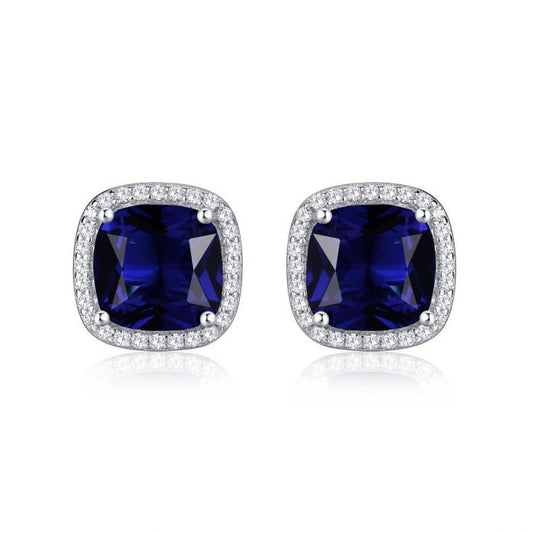 Sapphire Square Earrings