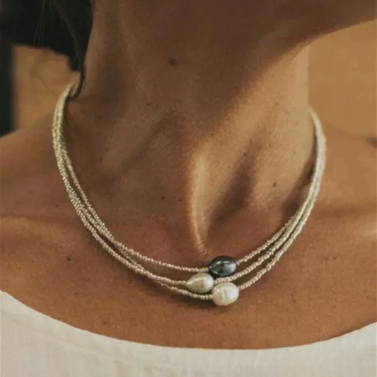VINTAGE - STYLE FRESHWATER PEARL NECKLACE