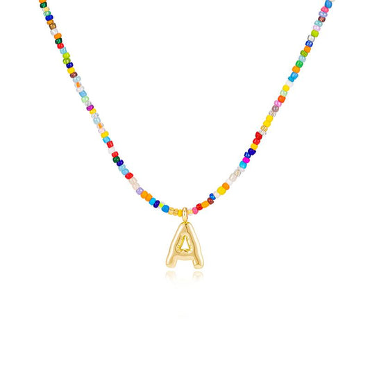 Vibrant Alphabet Pendant Necklace