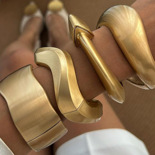Set of 4 Wavy Cuff Bracelets