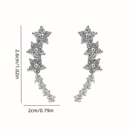 Elegant Floral Rhinestone Earrings