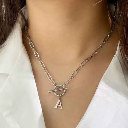 Paperclip Letter Initial Necklace