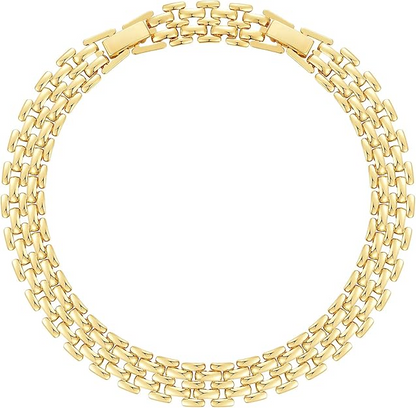 Set of 2 Chunky 14k Gold Link Anklets