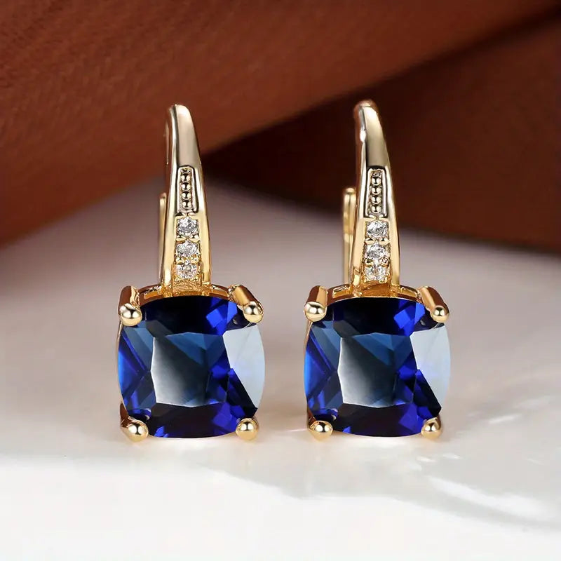 Gold Mystic Sapphire Earrings