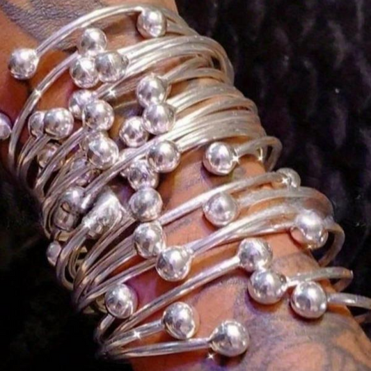 Set of Ball Bangle Bracelets