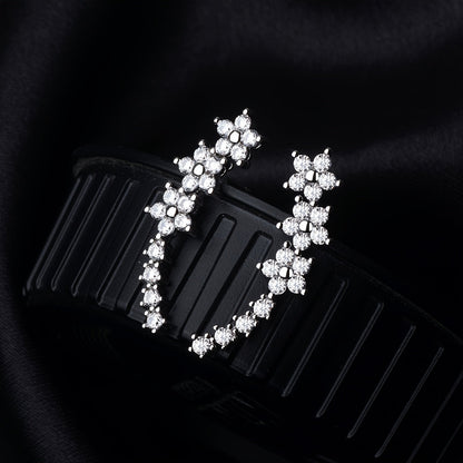 Elegant Floral Rhinestone Earrings