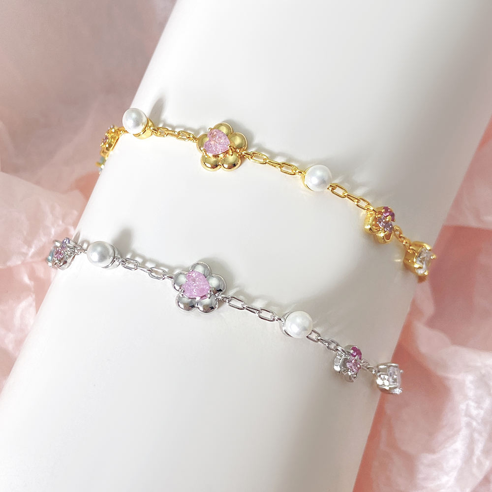 Pearl Chain Crystal Bracelet