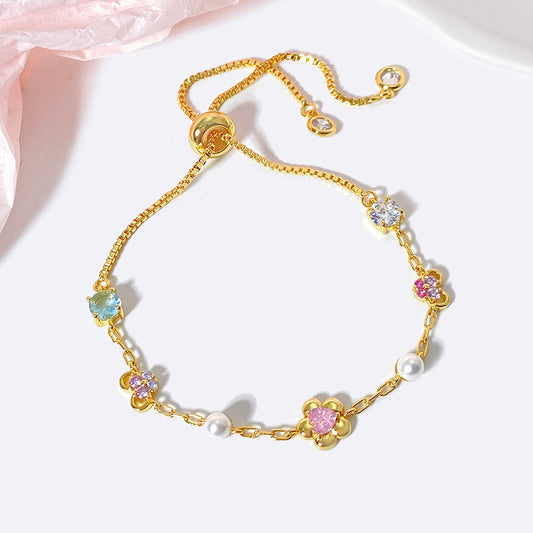 Pearl Chain Crystal Bracelet