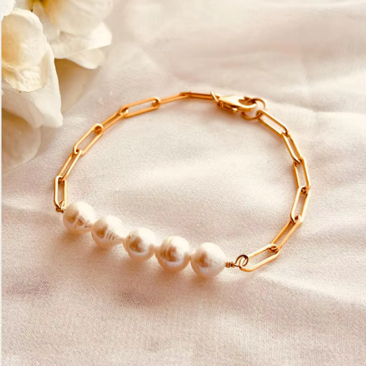 Baroque Pearl Link Bracelet
