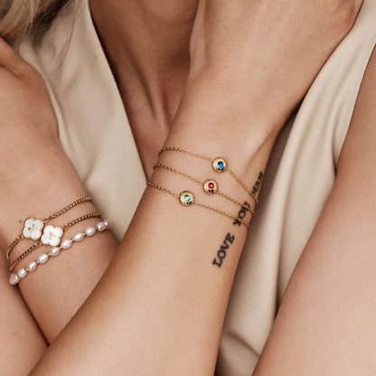 Petite Birthstone Charm Bracelet