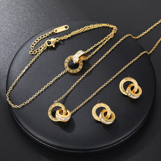 ROMAN - INSPIRED HOOP NECKLACE SET