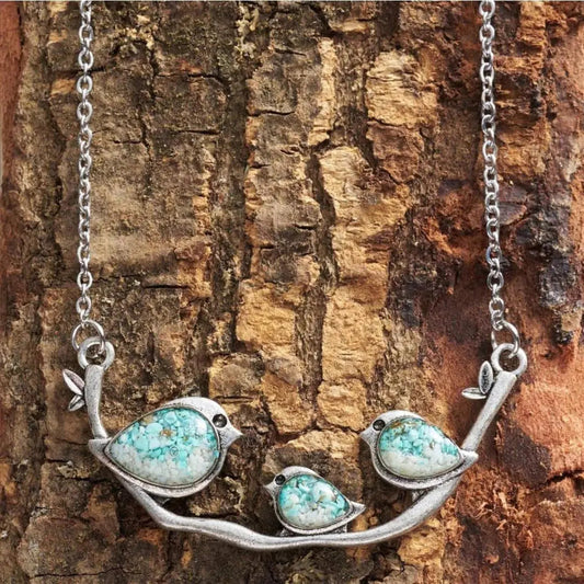 SILVER VINTAGE BIRD NECKLACE