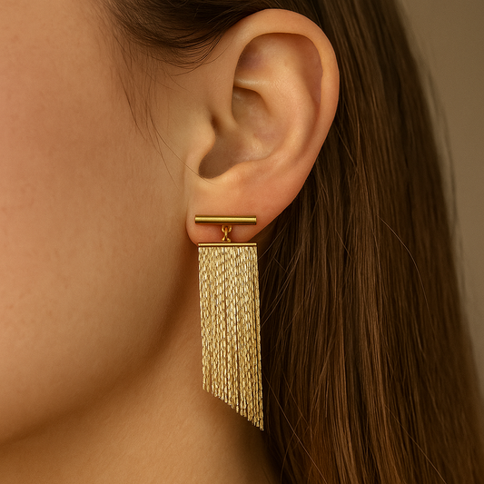 Retro Gold Draped Earrings