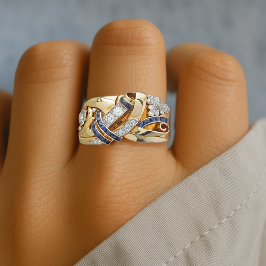 Vintage Gold Zirconia Ring