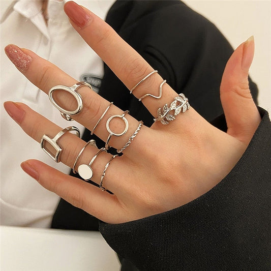 Set of 11 Vintage Silver Rings
