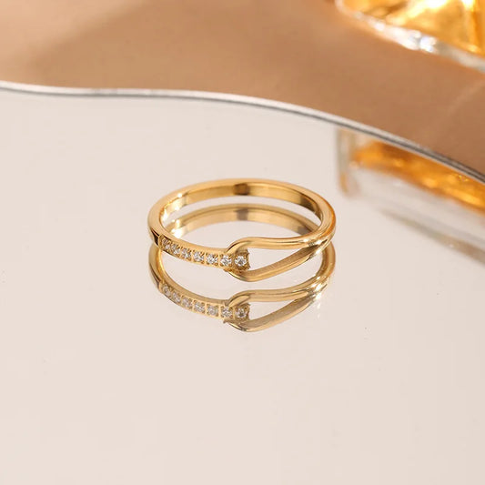 Elegant Gold Geometric Ring