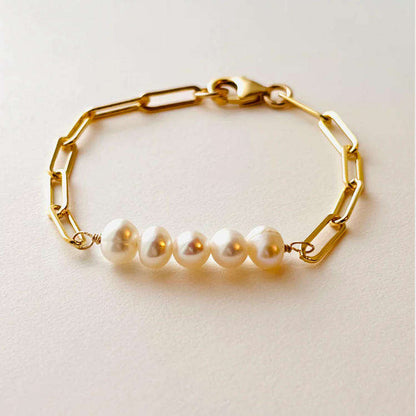 Baroque Pearl Link Bracelet