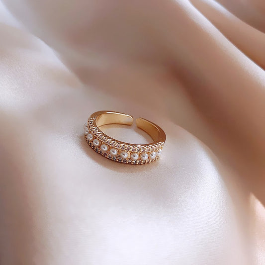 Opulent Pearl and Gold Ring