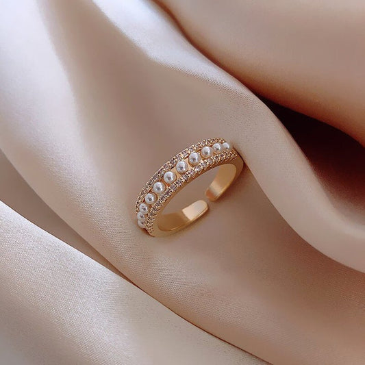 Opulent Pearl and Gold Ring