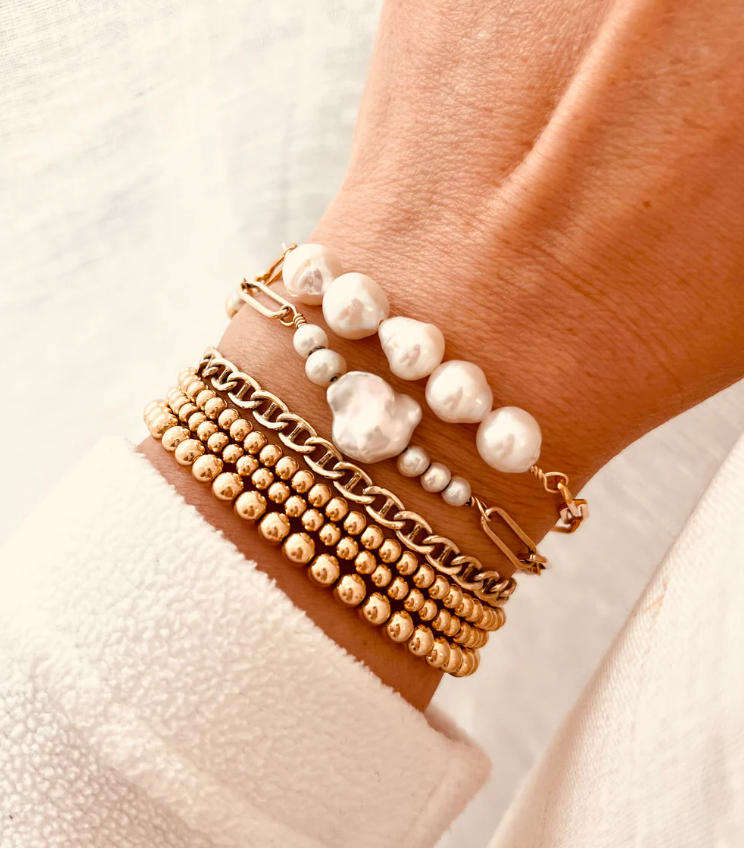 Baroque Pearl Link Bracelet
