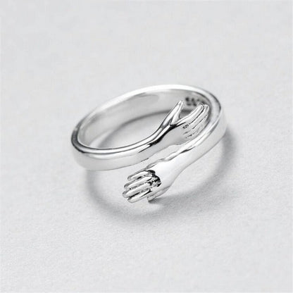 Adjustable Silver Cuddle Ring for a Perfect Fit