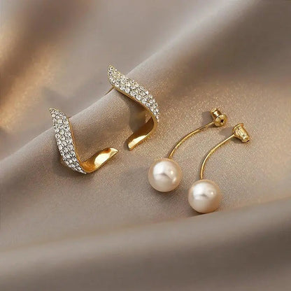 Elegant Gold Pearl Drop Earrings