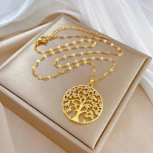 GOLD ROOTS OF LIFE PENDANT NECKLACE