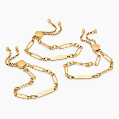 Personalized Name and Date Engraved Paperclip Bracelet